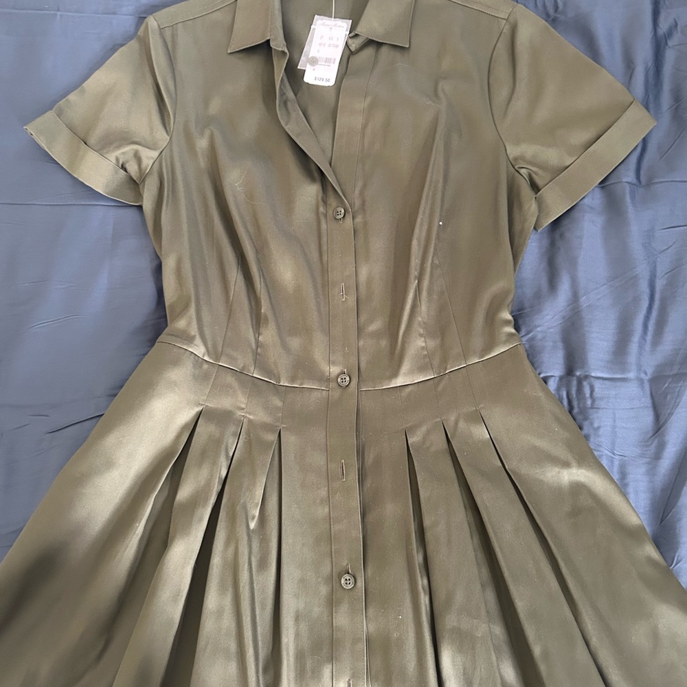 Brooks Brothers Olive Shirt Dress NWT - Picture 5 of 5